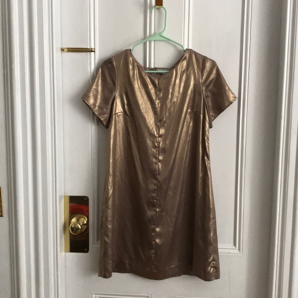 Cynthia Steffe Gold Lamé Shift Dress